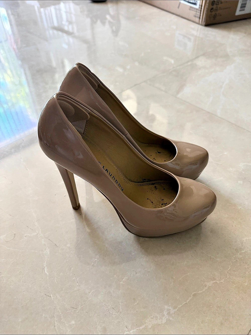 Chinese Laundry Patent Pumps in Brown